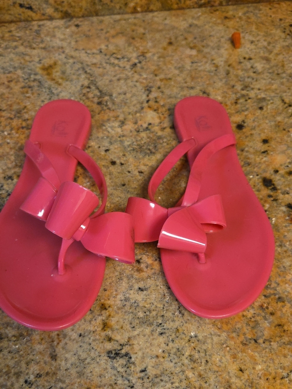 Kali Pink Bow Jelly Thong Sandals Sz 9